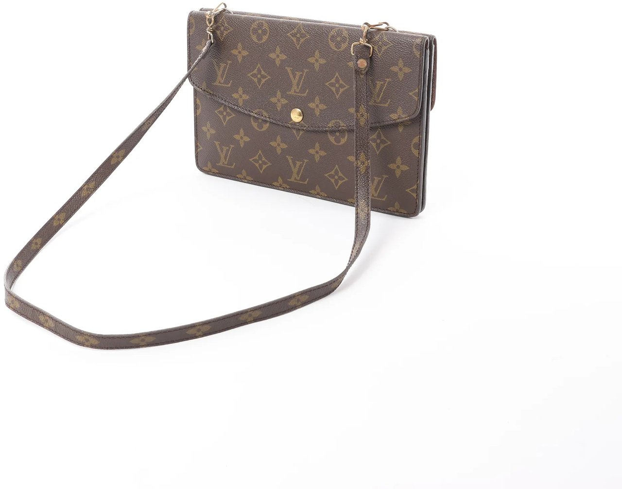 Louis Vuitton Louis Vuitton Double Lava Monogram Canvas Crossbody Bag in Brown M51815 Bruin