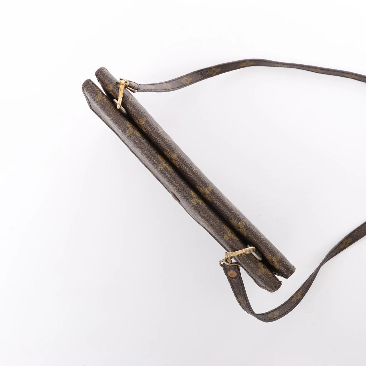 Louis Vuitton Louis Vuitton Double Lava Monogram Canvas Crossbody Bag in Brown M51815 Bruin