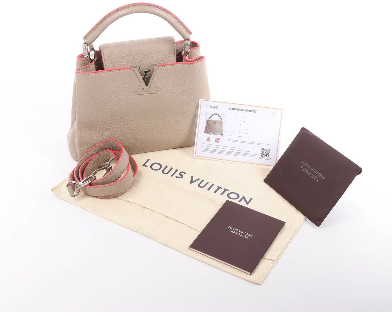 Louis Vuitton Louis Vuitton Capucines BB Parnassea Leather 2Way Handbag in Beige M94688 Beige