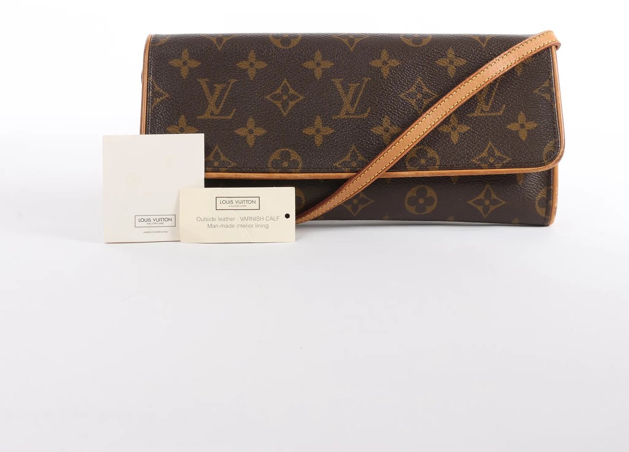 Louis Vuitton Pochette Twin GM Monogram Canvas Crossbody Bag in Brown M51852 Bruin