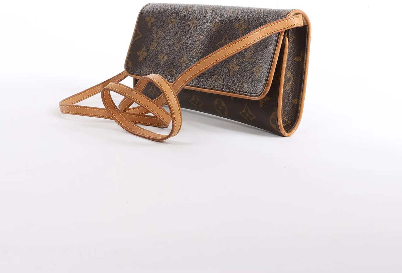 Louis Vuitton Pochette Twin GM Monogram Canvas Crossbody Bag in Brown M51852 Bruin