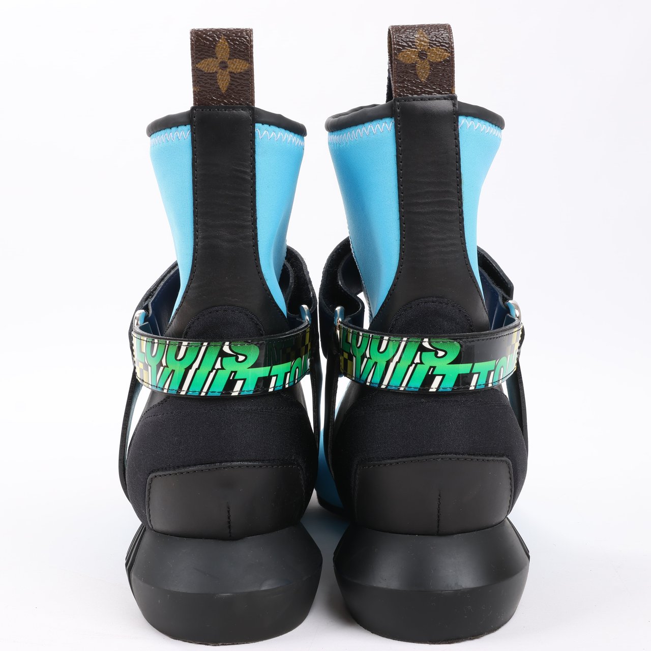 Louis Vuitton Neoprene Deep Sea Ankle Boot in Blue, Size 39 EU Blauw