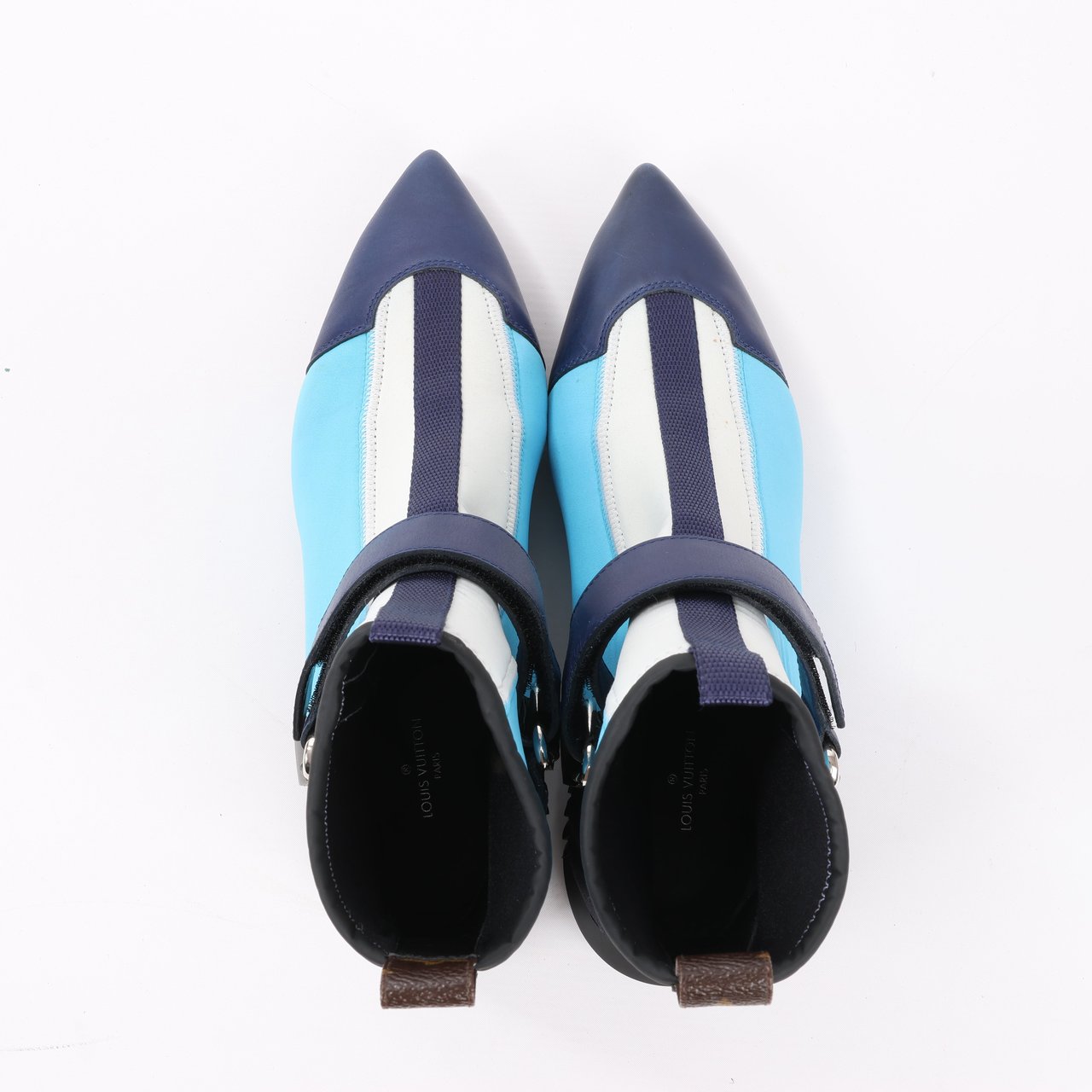 Louis Vuitton Neoprene Deep Sea Ankle Boot in Blue, Size 39 EU Blauw