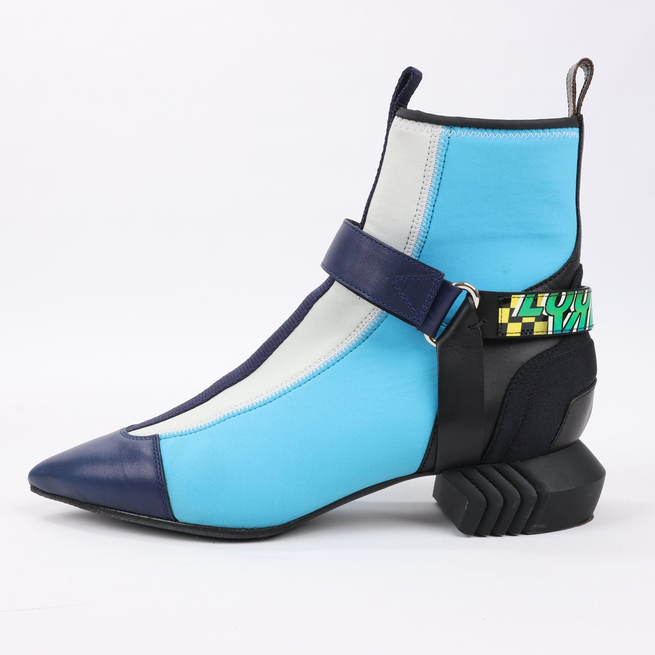 Louis Vuitton Neoprene Deep Sea Ankle Boot in Blue, Size 39 EU Blauw
