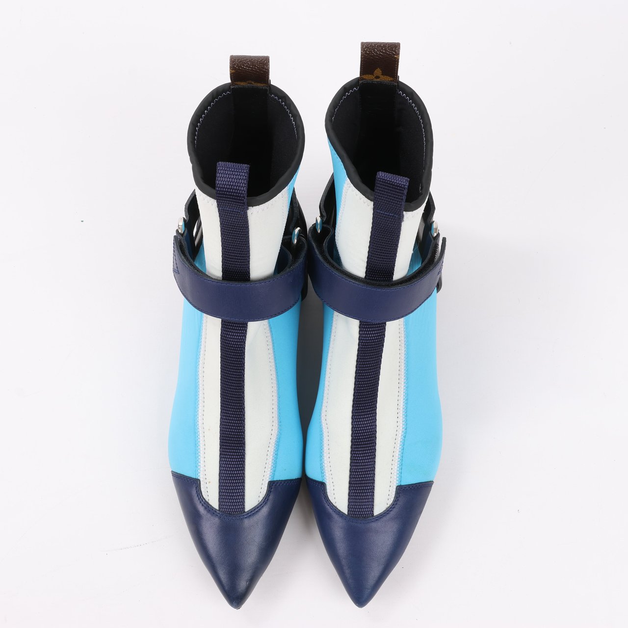Louis Vuitton Neoprene Deep Sea Ankle Boot in Blue, Size 39 EU Blauw