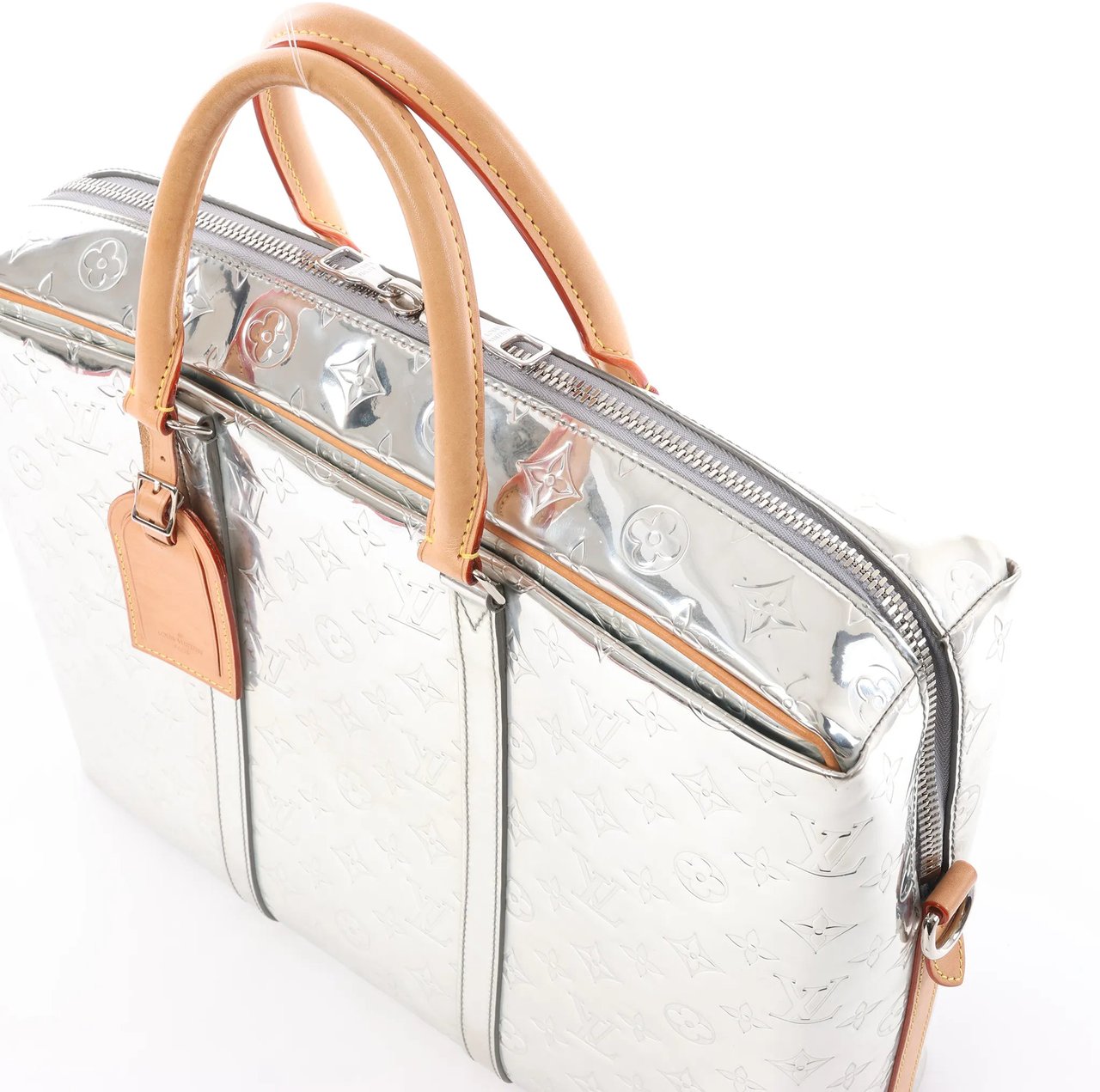 Louis Vuitton Louis Vuitton Neo Porte Documents Voyages Monogram Mirror Handbag in Silver M58755 Divers