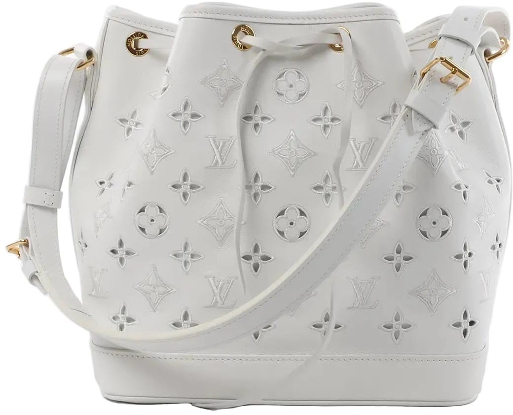 Louis Vuitton Louis Vuitton Petit Noe NM Monogram Cutout Shoulder Bag in White M20740 Wit