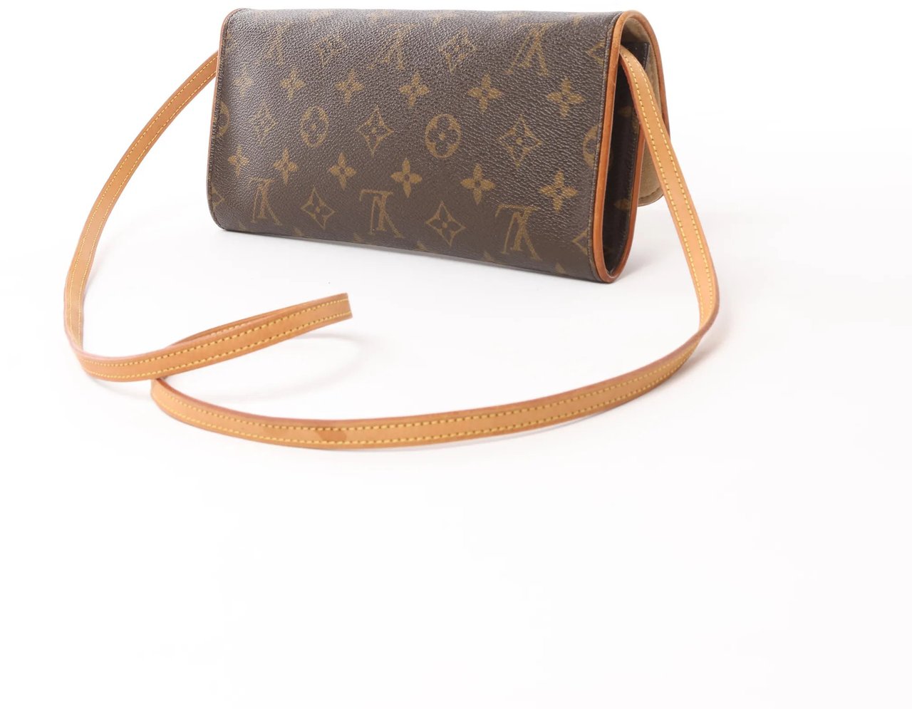 Louis Vuitton Louis Vuitton Pochette Twin GM Monogram Canvas Crossbody Bag in Brown M51852 Bruin