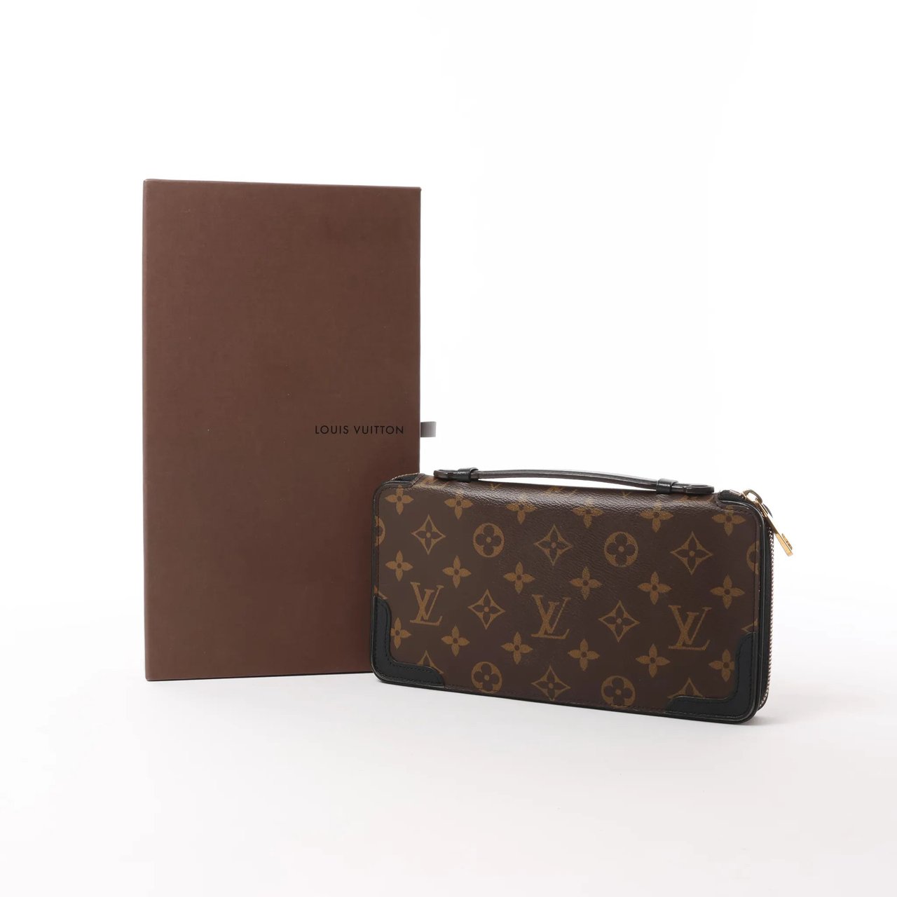 Louis Vuitton Macassar Daily Organizer Monogram Wallet Brown x Black M60679 Bruin