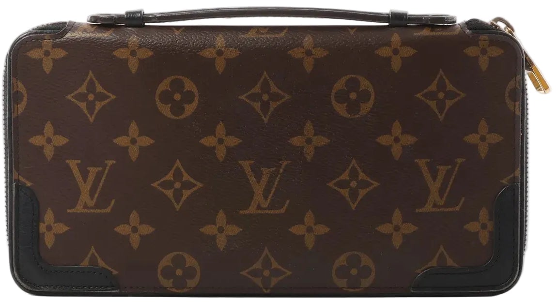 Louis Vuitton Macassar Daily Organizer Monogram Wallet Brown x Black M60679 Bruin