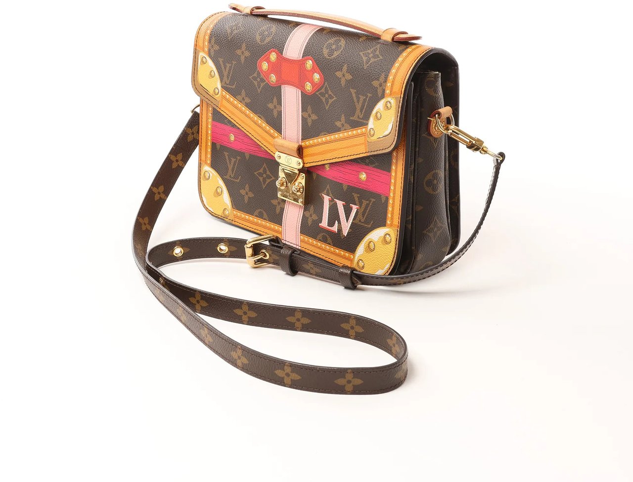 Louis Vuitton Metis Summer Trunk Pochette Monogram Crossbody Bag in Brown M43628 Bruin