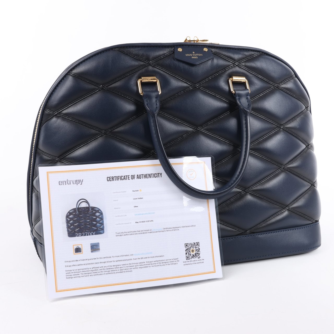 Louis Vuitton Malletage Alma GM Handbag in Navy Blue M23723 Navy