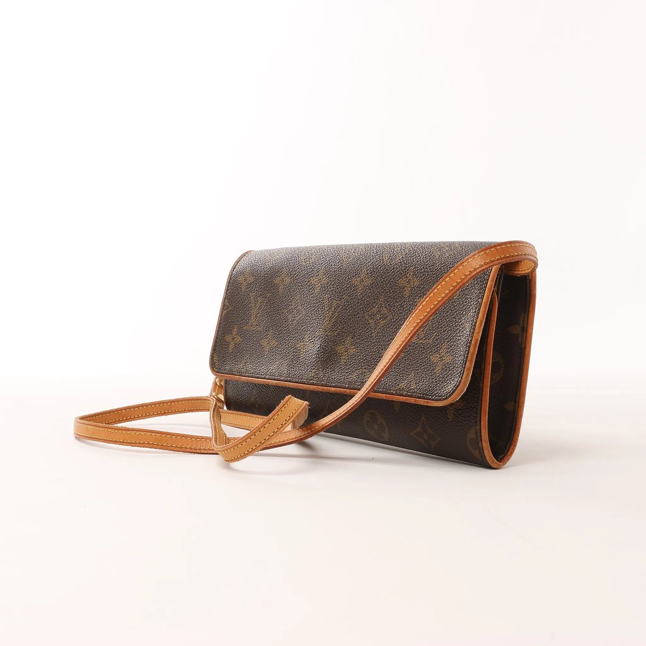 Louis Vuitton Louis Vuitton Pochette Twin GM Monogram Canvas Crossbody Bag in Brown M51852 Bruin