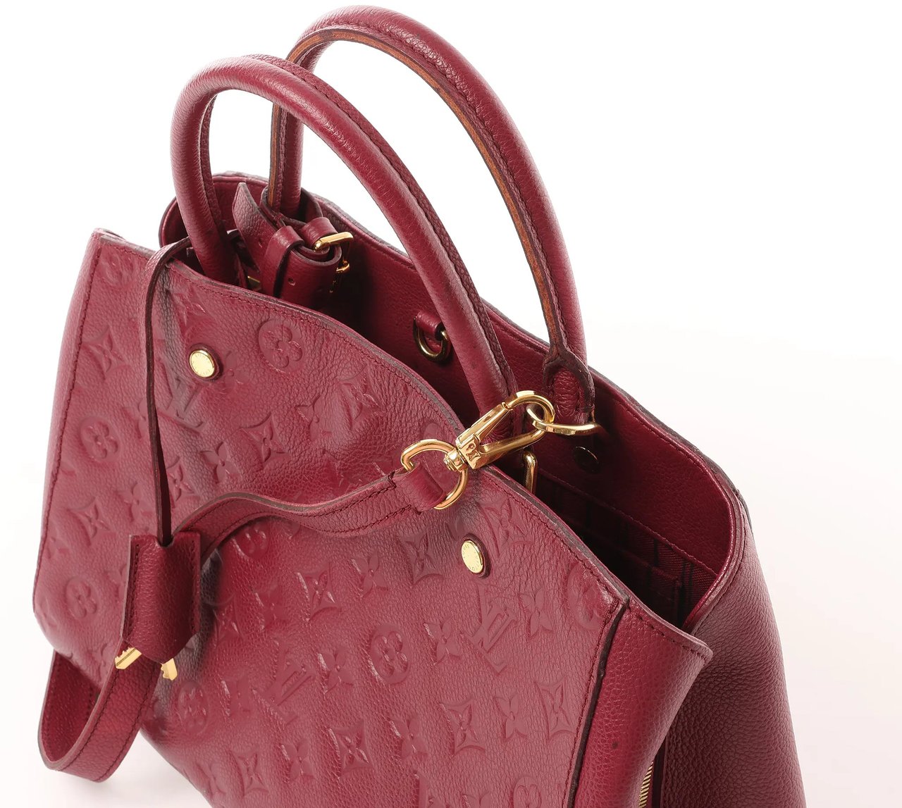 Louis Vuitton Louis Vuitton Montaigne MM Monogram Empreinte 2Way Handbag in Burgundy M43258 Maroon