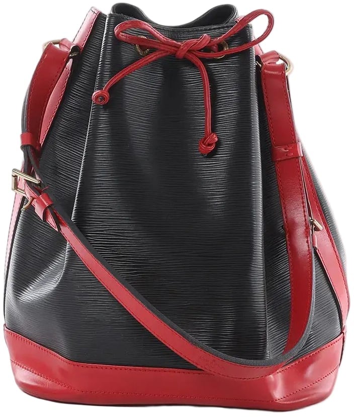 Louis Vuitton Noe Epi Leather Shoulder Bag in Black x Castilian Red M44017 Divers