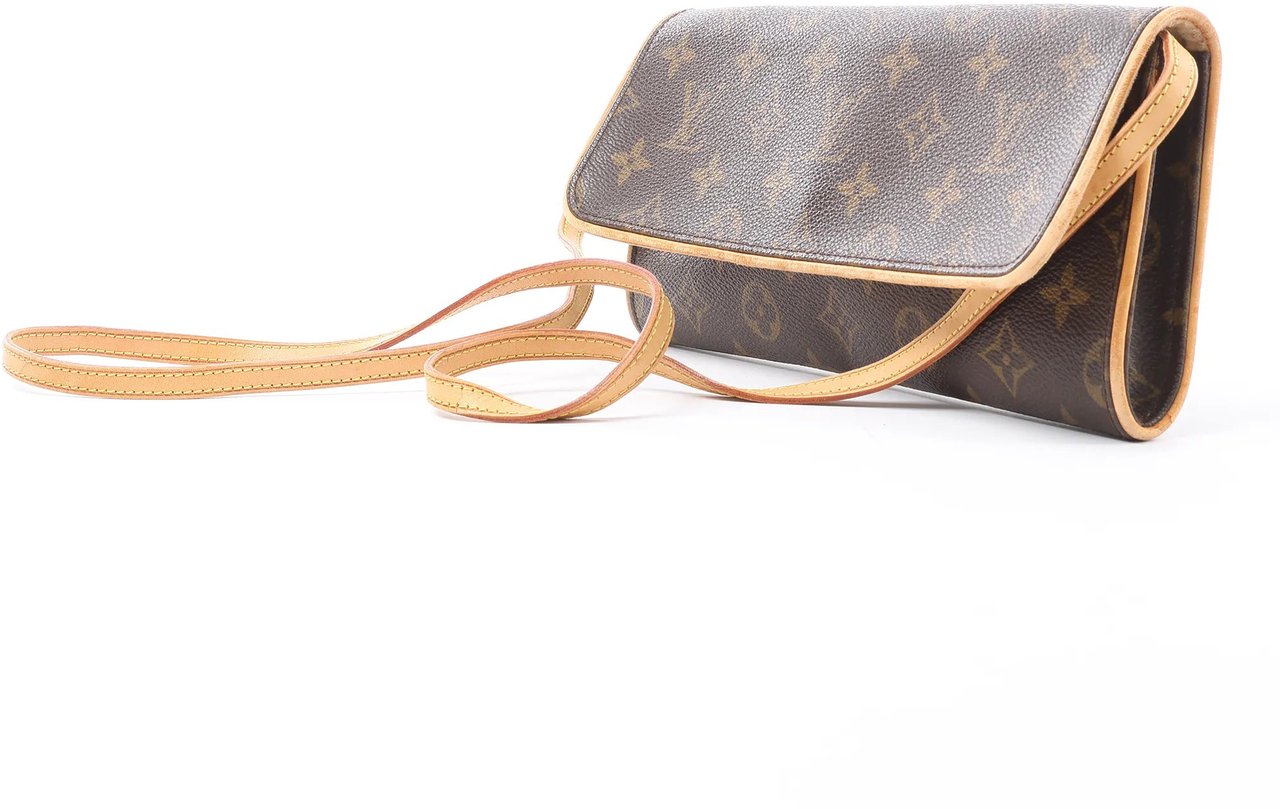 Louis Vuitton Louis Vuitton Pochette Twin GM Monogram Canvas Crossbody Bag in Brown M51852 Bruin