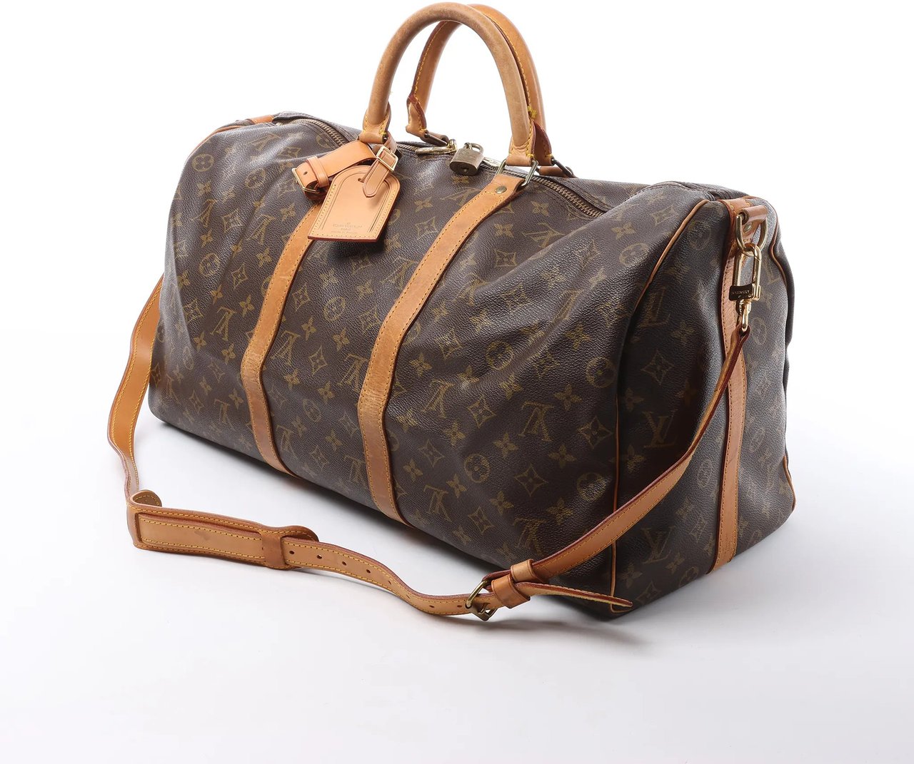 Louis Vuitton Keepall Bandoulière 50 Monogram Canvas Travel Bag in Brown M41416 Bruin