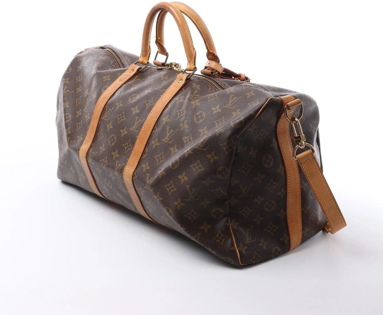 Louis Vuitton Keepall Bandoulière 50 Monogram Canvas Travel Bag in Brown M41416 Bruin