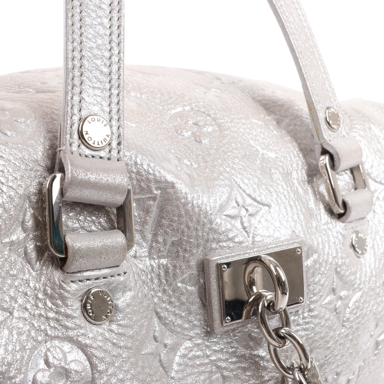 Louis Vuitton Comete Limited Edition Monogram Shoulder Bag in Shimmer Silver Zilver