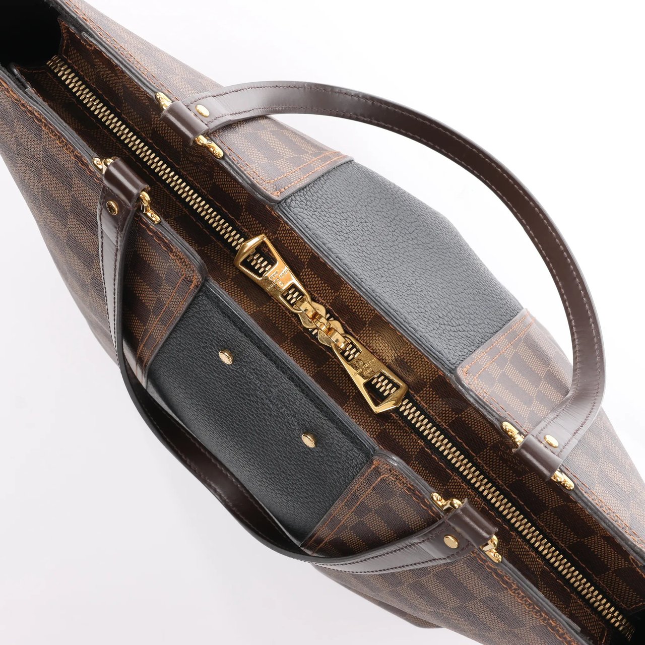 Louis Vuitton Jersey MM Damier x Leather 2Way Shoulder Bag in Brown x Black N44023 Divers