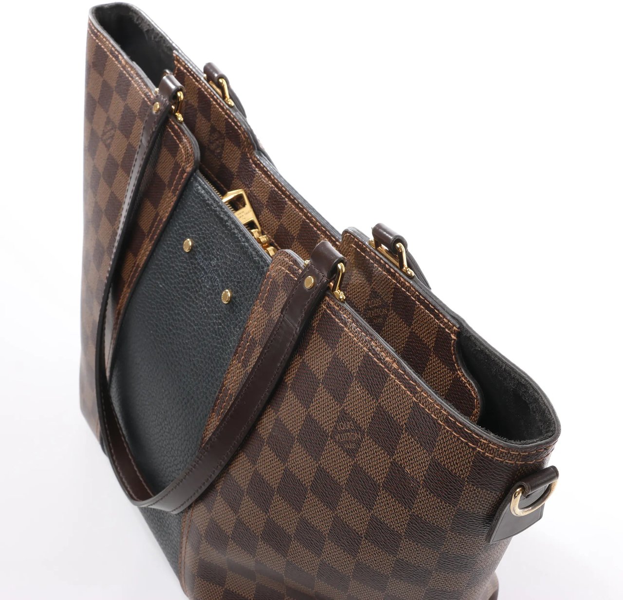 Louis Vuitton Jersey MM Damier x Leather 2Way Shoulder Bag in Brown x Black N44023 Divers