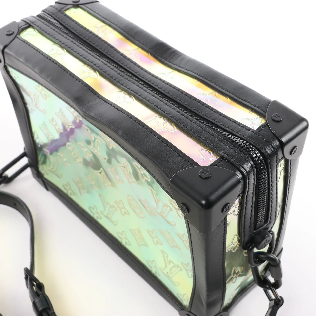 Louis Vuitton Soft Trunk Monogram Prism Crossbody Bag in Black x Holographic M55932 Divers
