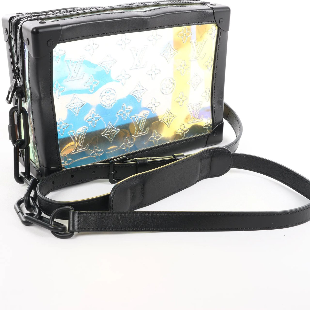 Louis Vuitton Soft Trunk Monogram Prism Crossbody Bag in Black x Holographic M55932 Divers