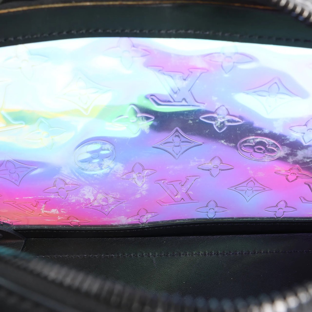 Louis Vuitton Soft Trunk Monogram Prism Crossbody Bag in Black x Holographic M55932 Divers