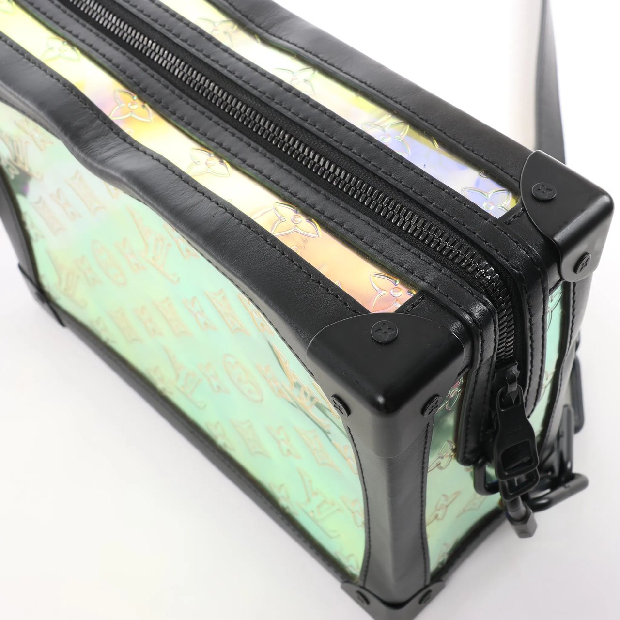 Louis Vuitton Soft Trunk Monogram Prism Crossbody Bag in Black x Holographic M55932 Divers
