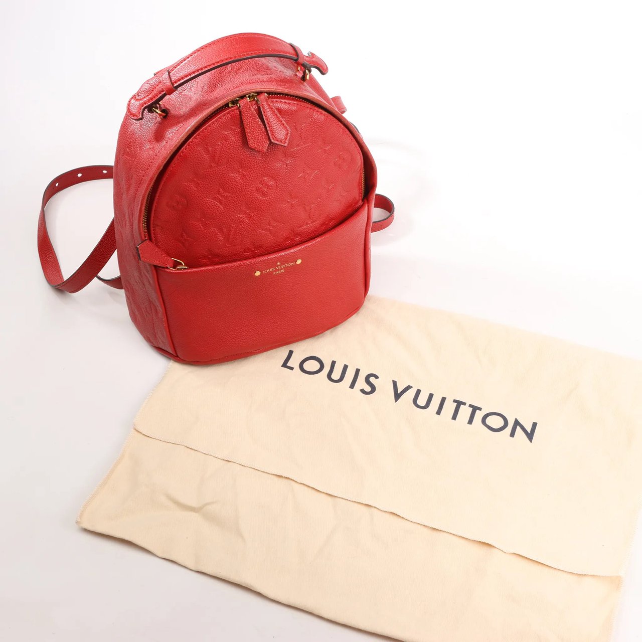 Louis Vuitton Sorbonne Monogram Empreinte Backpack in Red M44015 Rood