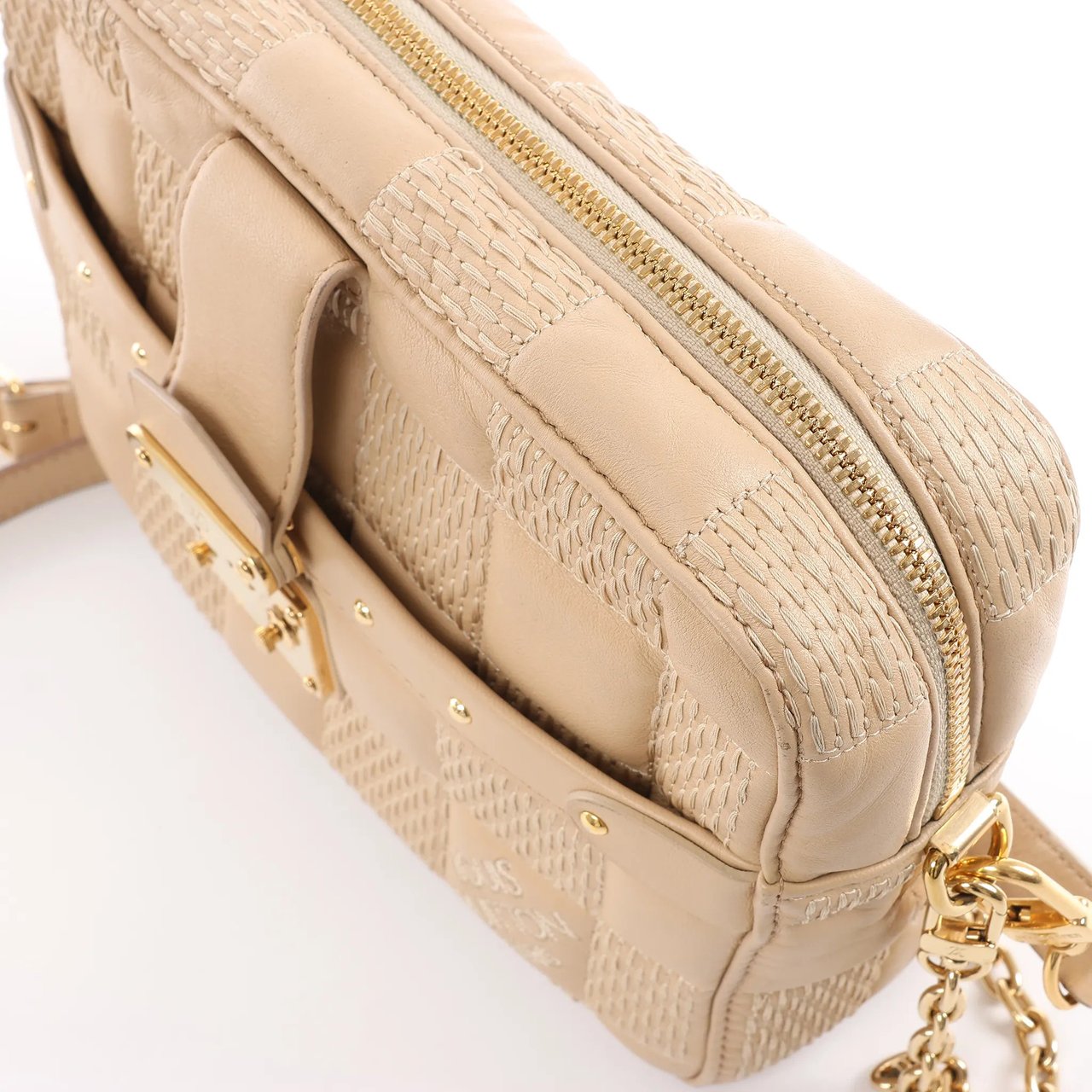 Louis Vuitton Troca MM Damier Quilt Crossbody Bag in Beige M59111 Beige