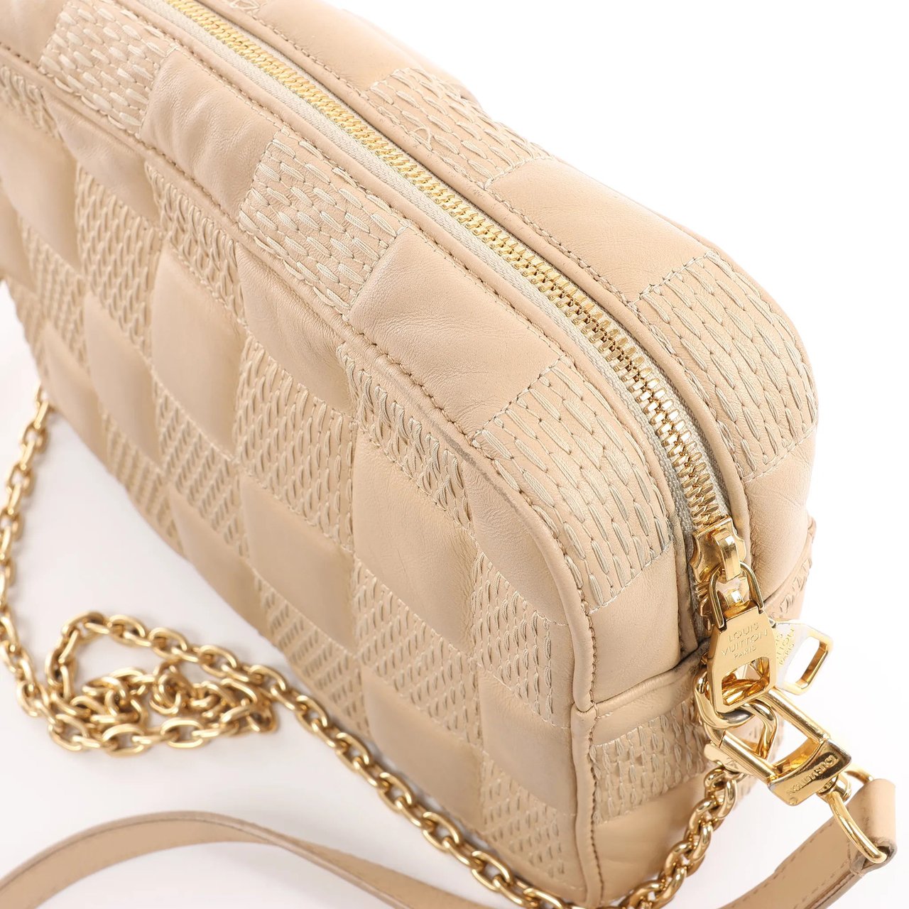 Louis Vuitton Troca MM Damier Quilt Crossbody Bag in Beige M59111 Beige