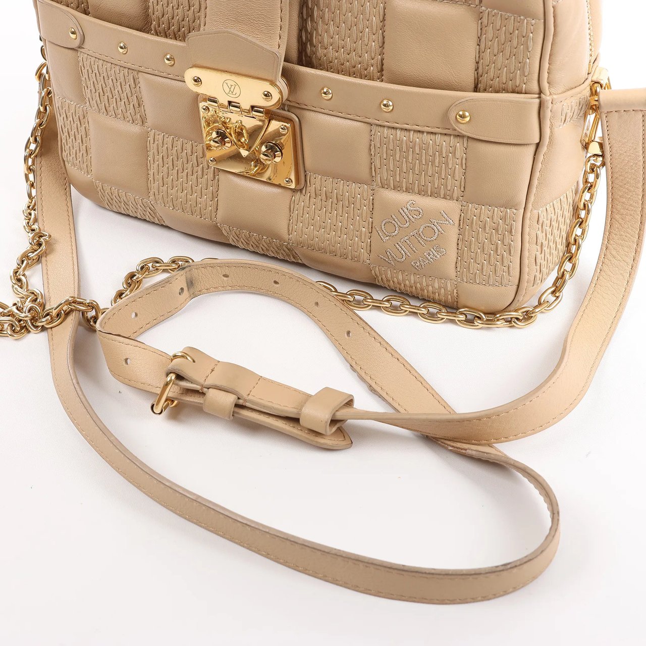 Louis Vuitton Troca MM Damier Quilt Crossbody Bag in Beige M59111 Beige