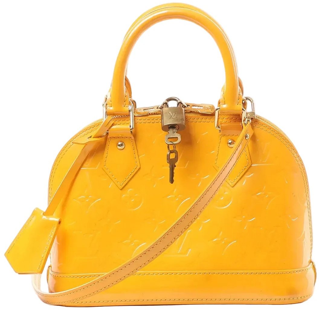 Louis Vuitton Louis Vuitton Alma BB Monogram Vernis 2Way Handbag in Yellow M91697 Geel