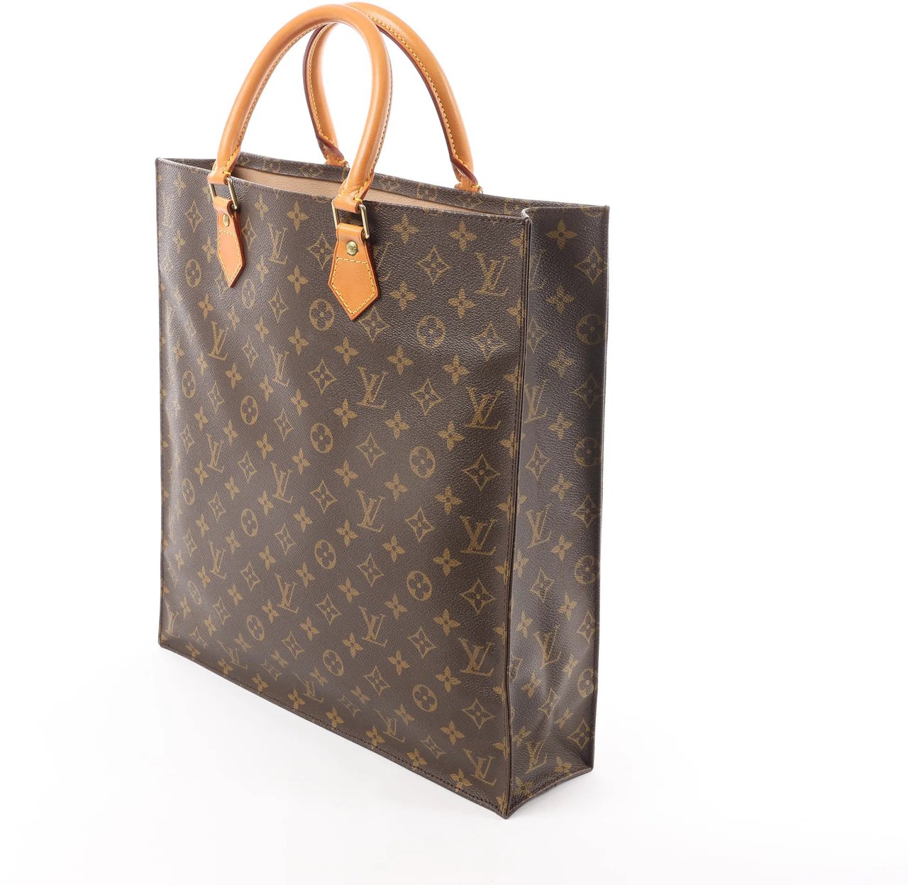 Louis Vuitton Louis Vuitton Sac Plat Monogram Canvas Handbag in Brown M51140 Bruin