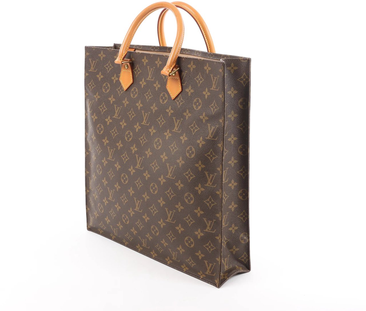 Louis Vuitton Louis Vuitton Sac Plat Monogram Canvas Handbag in Brown M51140 Bruin