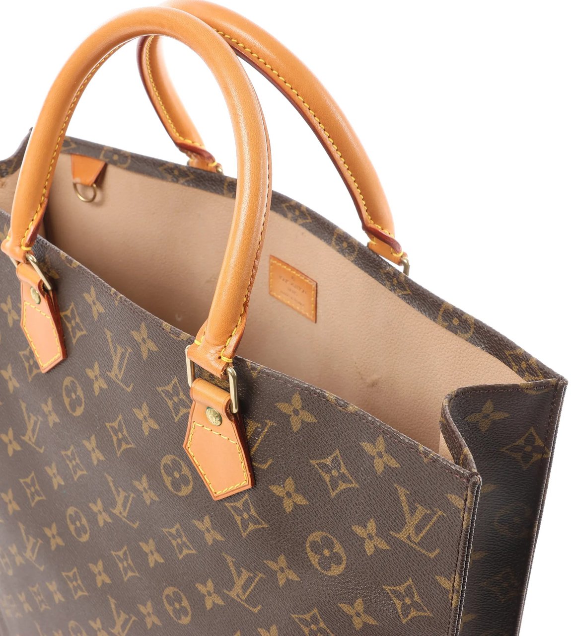 Louis Vuitton Louis Vuitton Sac Plat Monogram Canvas Handbag in Brown M51140 Bruin