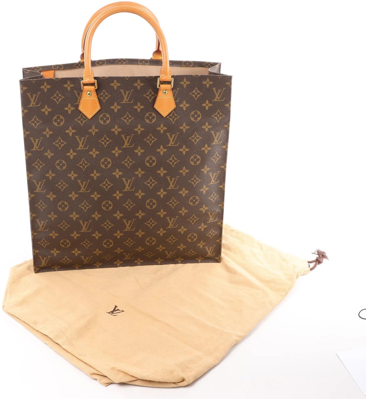 Louis Vuitton Louis Vuitton Sac Plat Monogram Canvas Handbag in Brown M51140 Bruin
