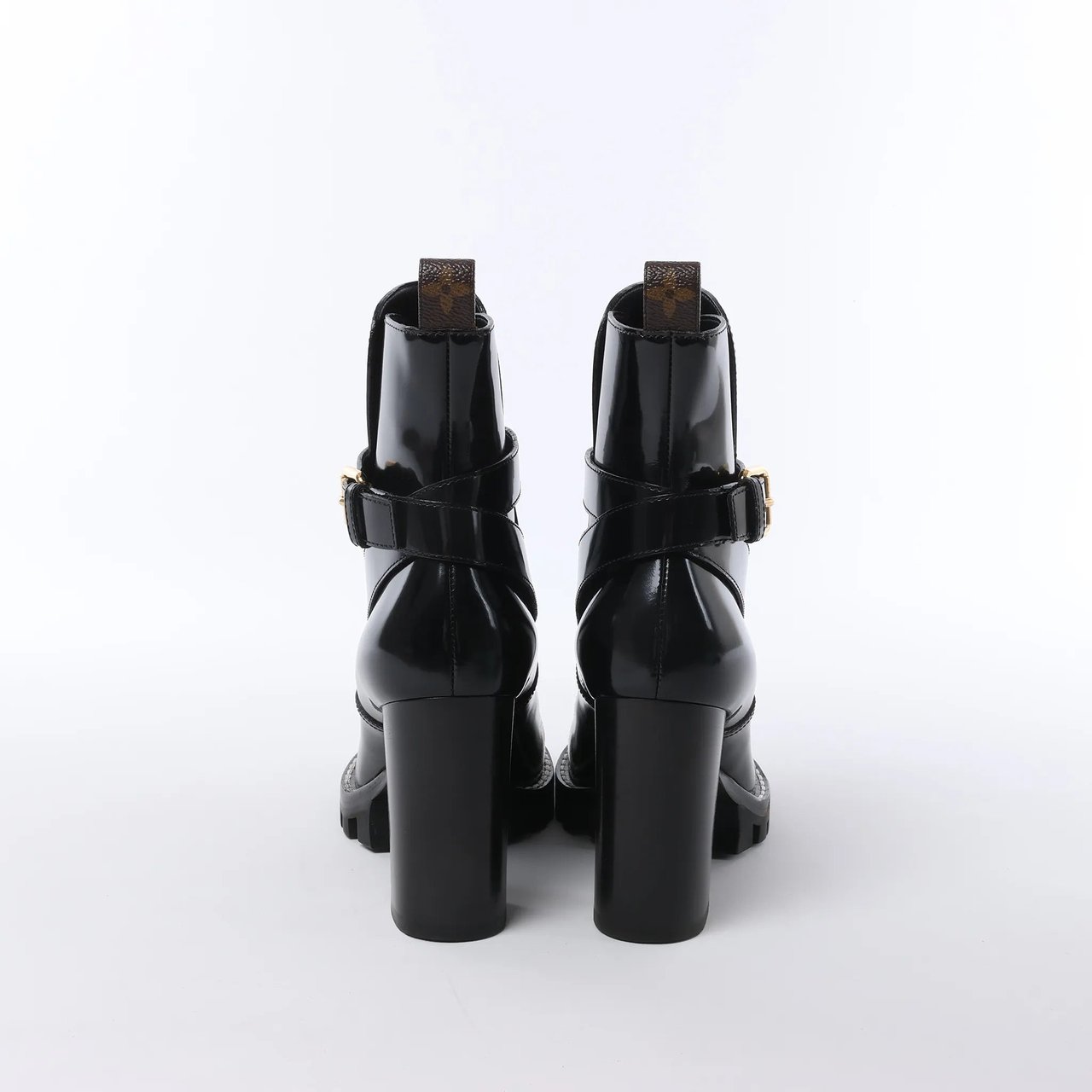 Louis Vuitton Louis Vuitton Star Trail Line 21 years Monogram Patent Leather Ankle Boots in Black MA0231, Size 38 EU Zwart
