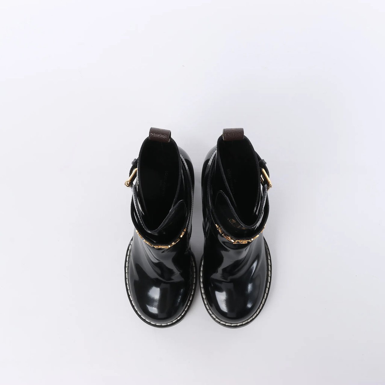 Louis Vuitton Louis Vuitton Star Trail Line 21 years Monogram Patent Leather Ankle Boots in Black MA0231, Size 38 EU Zwart