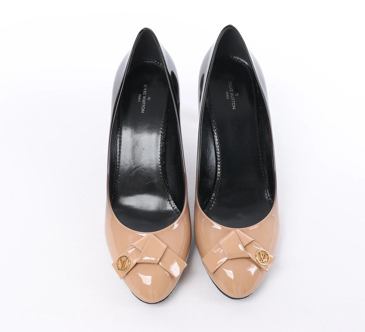 Louis Vuitton Louis Vuitton 16 years Patent Leather Heels in Black x Beige NL0186, Size EU 40 Divers