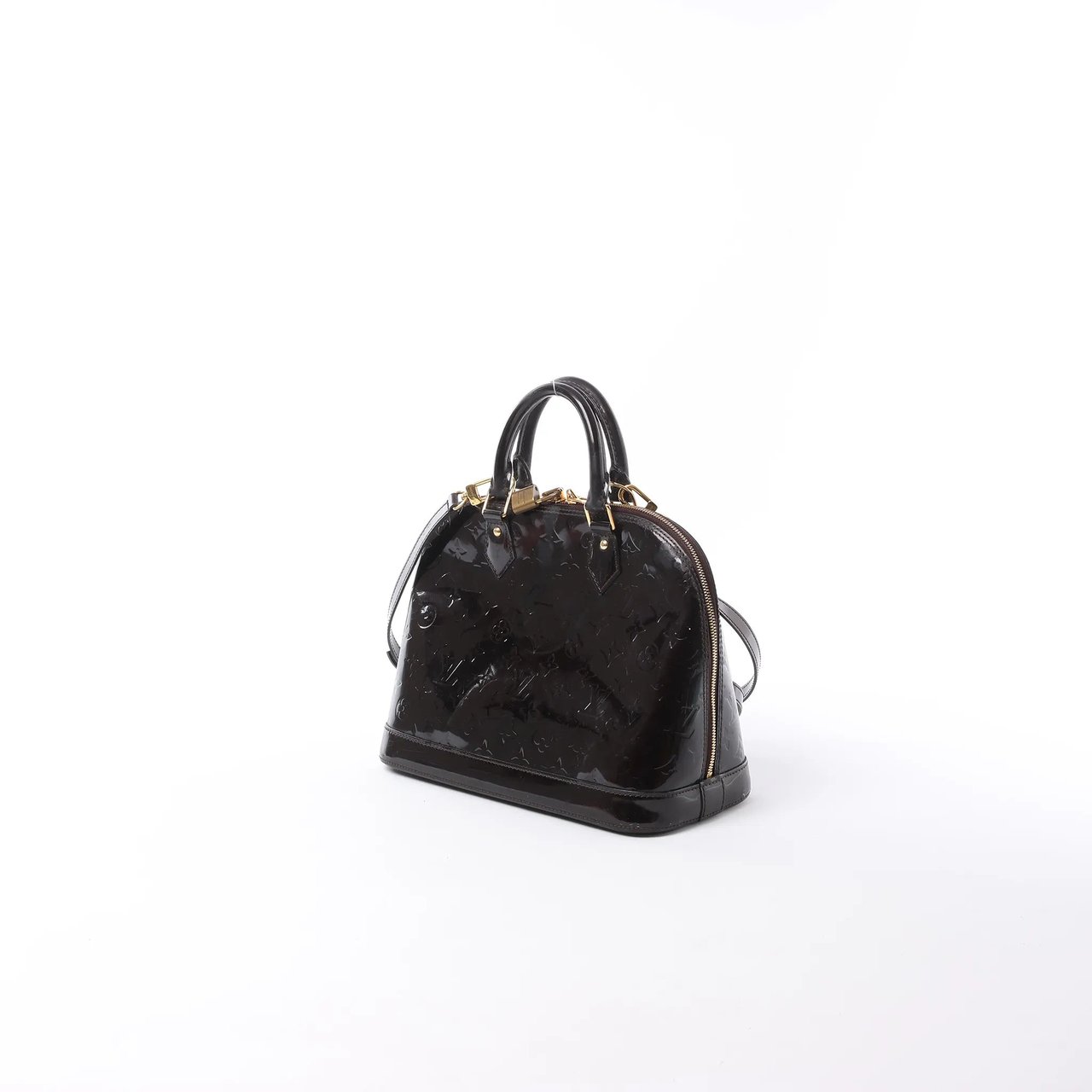 Louis Vuitton Louis Vuitton Alma MM Vernis Leather 2 Way Handbag in Amarante M90024 Maroon