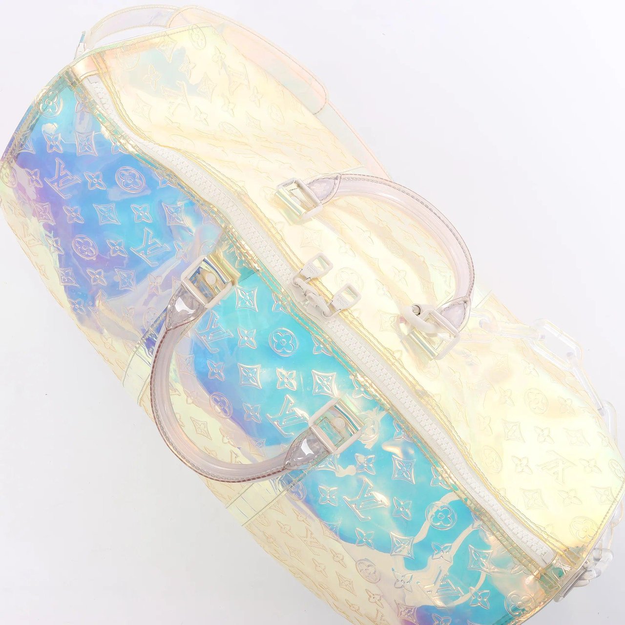 Louis Vuitton Louis Vuitton Keepall Bandoulière 50 Monogram Prism Travel Bag in Multicolor M53271 Divers