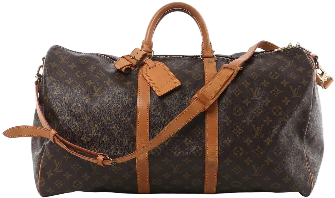 Louis Vuitton Louis Vuitton Keepall Bandoulière 55 Monogram Canvas Travel Bag in Brown M41414 Bruin