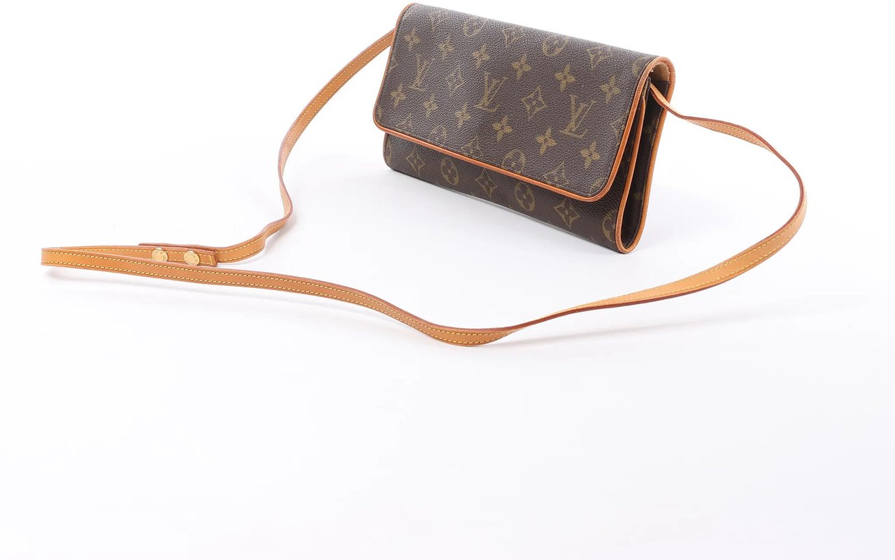 Louis Vuitton Pochette Twin GM Monogram Canvas Crossbody Bag in Brown M51852 Bruin