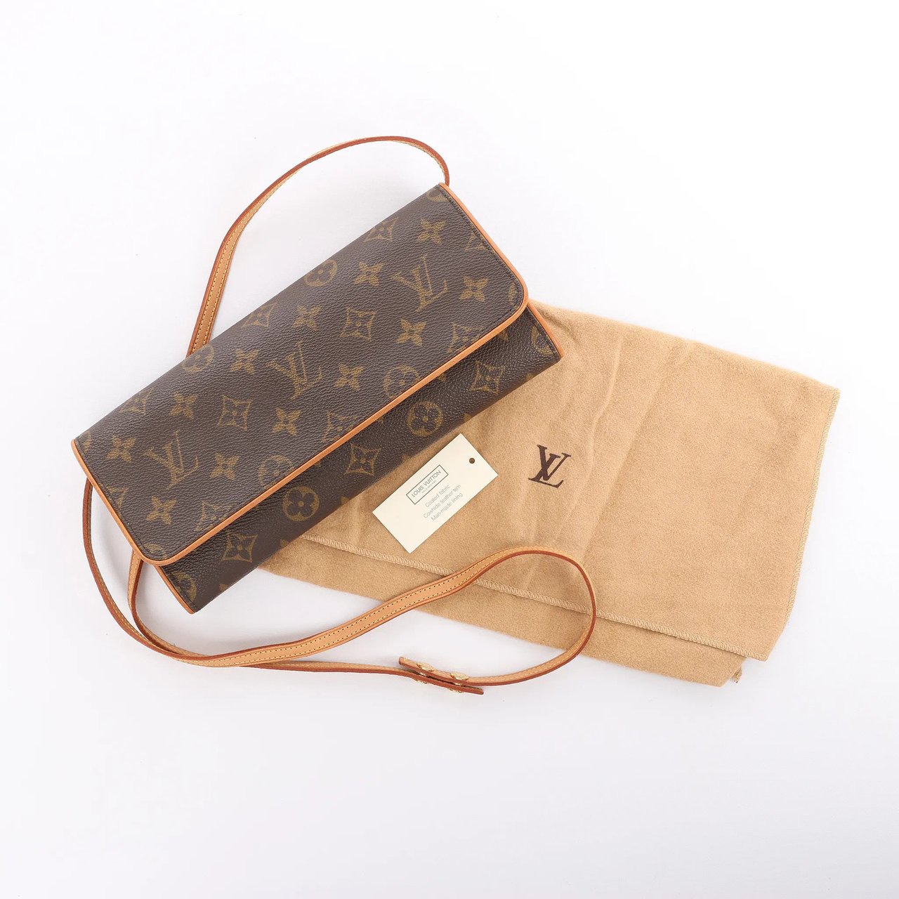 Louis Vuitton Louis Vuitton Pochette Twin GM Monogram Canvas Shoulder Bag in Brown M51852 Bruin