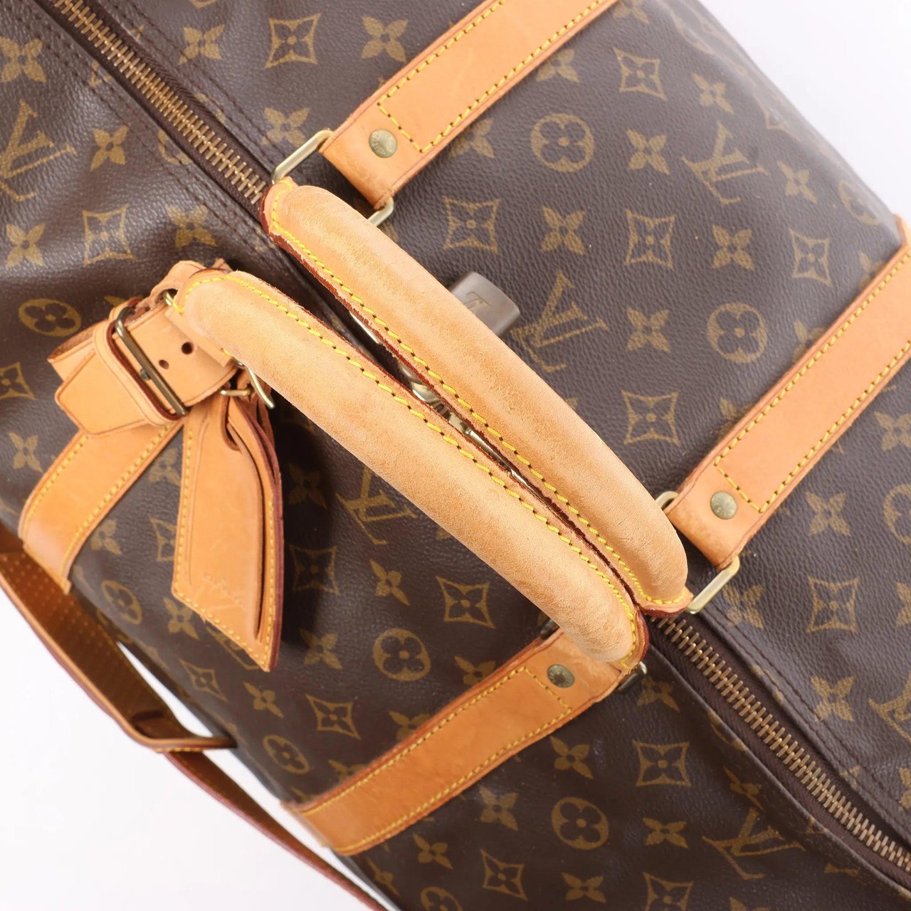 Louis Vuitton Louis Vuitton Keepall Bandoulière 60 Monogram Canvas Travel Bag in Brown M41412 Bruin