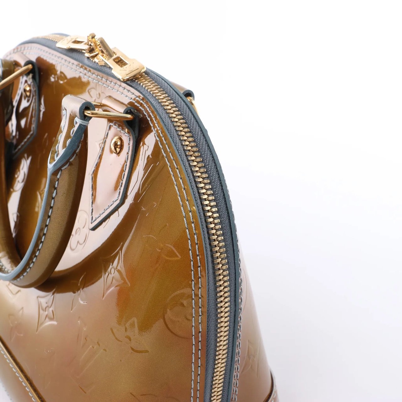 Louis Vuitton Alma BB Monogram Vernis 2Way Handbag in Gold M91677 Divers