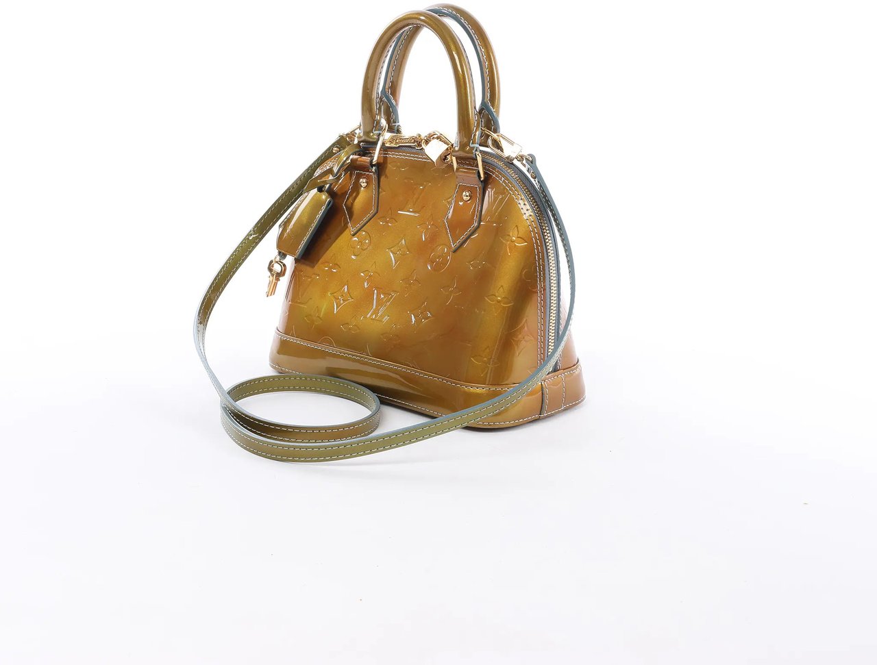 Louis Vuitton Alma BB Monogram Vernis 2Way Handbag in Gold M91677 Divers