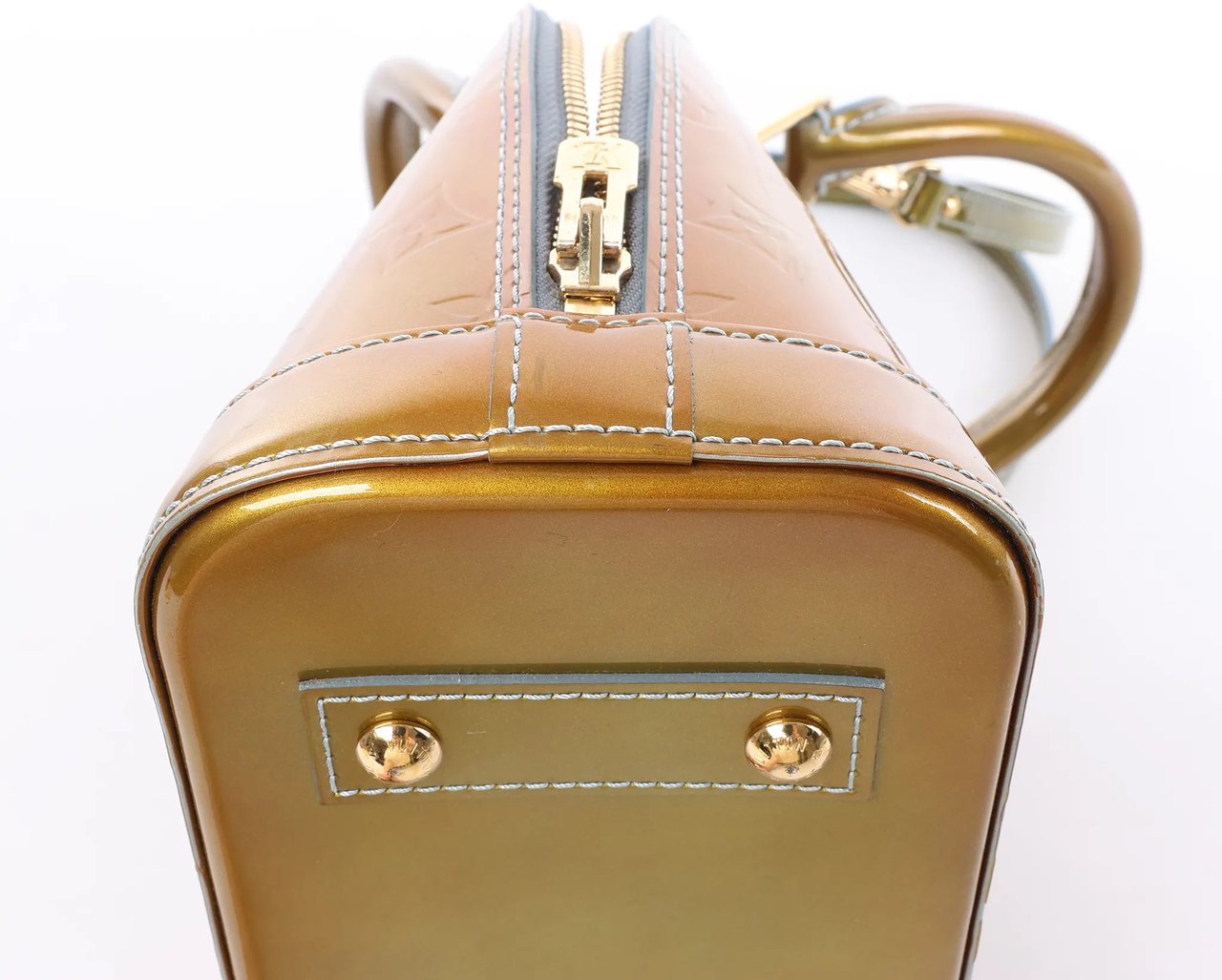Louis Vuitton Alma BB Monogram Vernis 2Way Handbag in Gold M91677 Divers